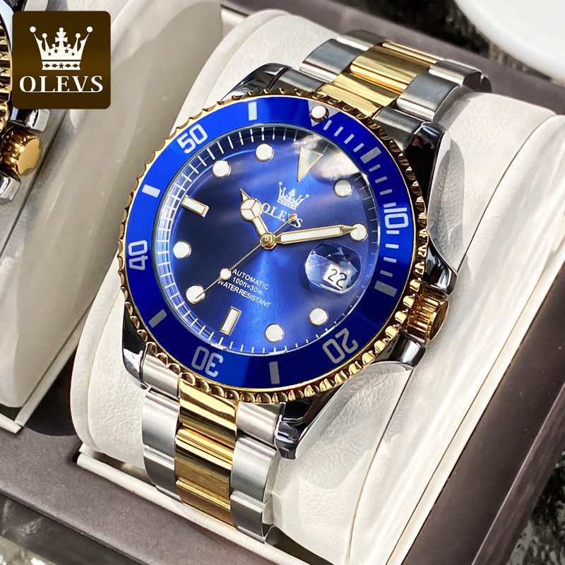 Rolex Watch Datejust - OLEVS 남성용 자동 시계, 럭셔리 다이빙