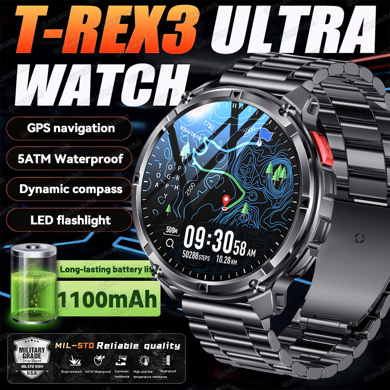Smartwatch New Watches 2025 - 2026년 신제품 T-Rex3 울트라 1100mAh 밀리터리