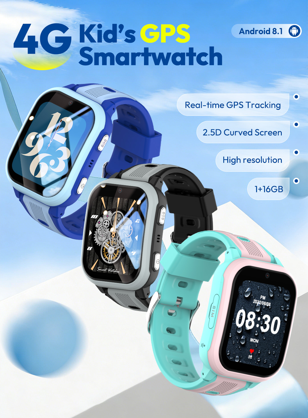 Smartwatch Watches Gift For Boys With Gps - KT41 스마트워치 - 4G폰 어린이용 시계