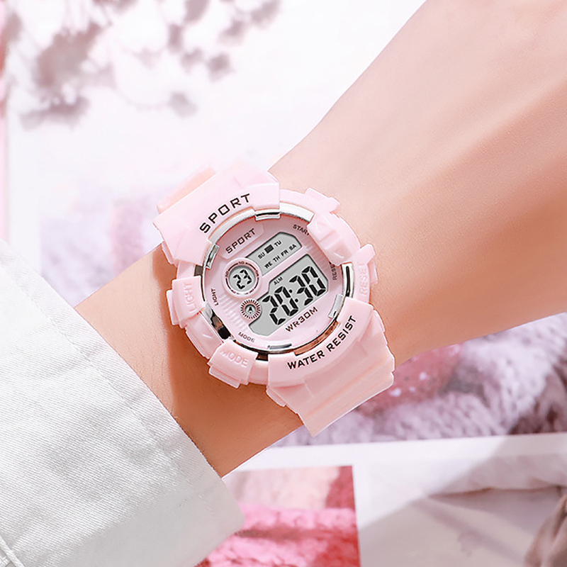 패션 키즈 시계 빛나는 방수 스포츠 디지털 시계 알람  - Smartwatch Watches Digital 리뷰 및 가격