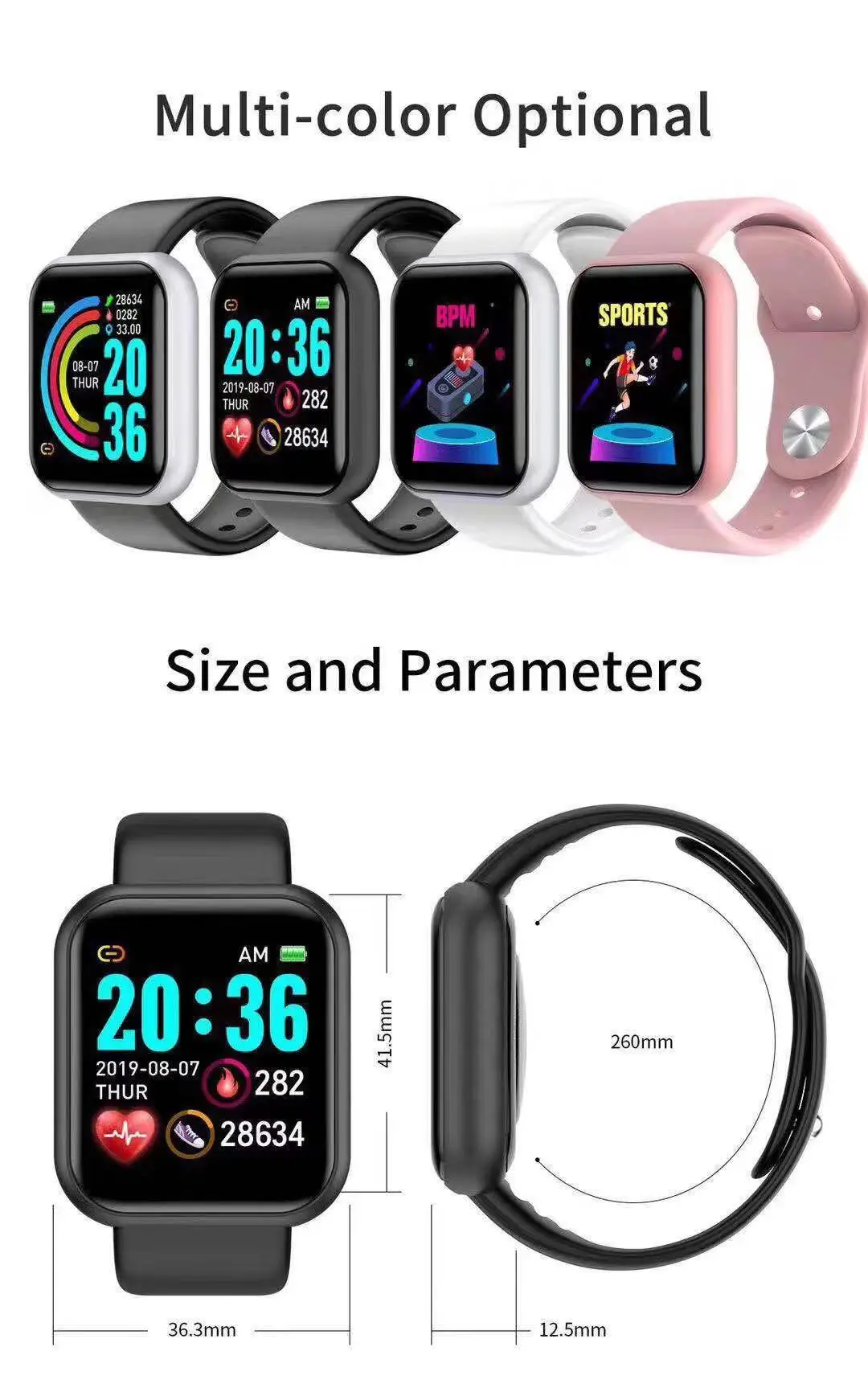 D20 Pro 스마트워치 남성용 Y68 스마트워치, 심 - Smartwatch Watches For Mens 리뷰 및 가격
