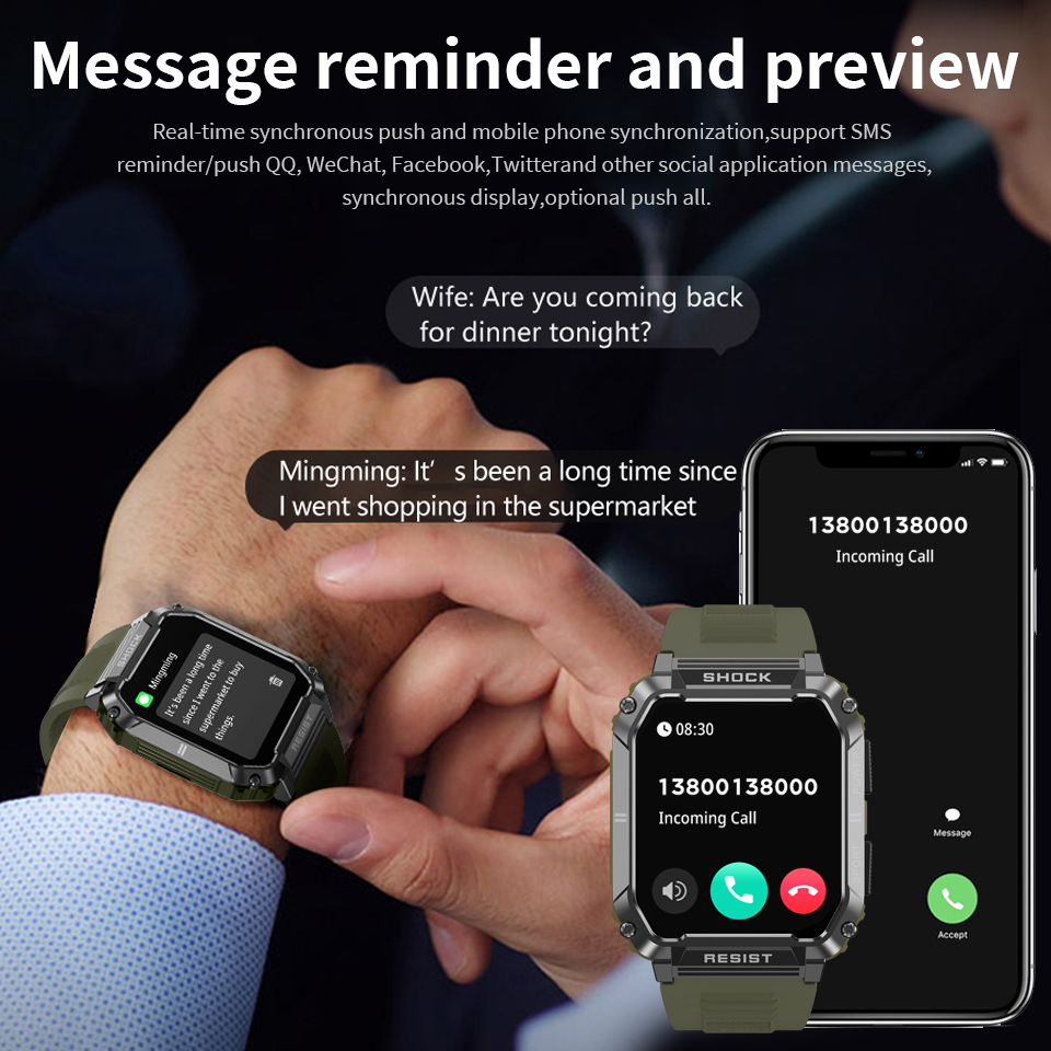 LIGE 남성용 스마트워치 건강 팔찌 심박수 수면 모니 - Smartwatch Watches For Sale 리뷰 및 가격