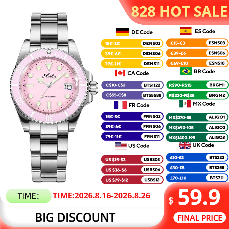 ADDIES 36mm 50m 방수 여성용 시계 유명 브 - Waterproof Diving Watch 리뷰 및 가격