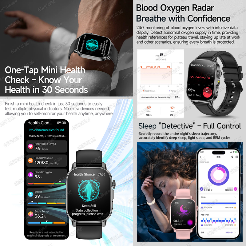 GUHUAVMI 2026 새로운 정밀 건강 관리 스마트 - Smartwatch New Watches 2025 리뷰 및 가격