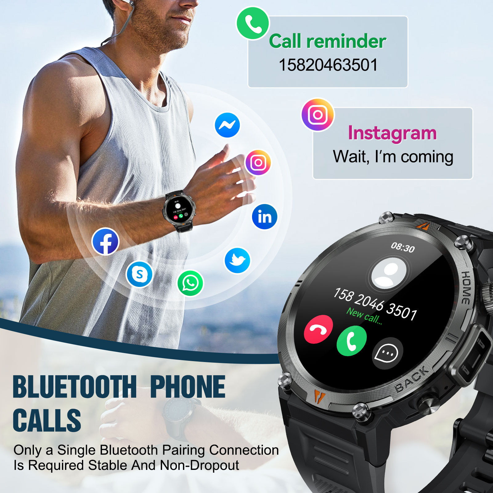 EIGIIS KE3 블루투스 통화 스마트 워치 남성용  - Smartwatch Watches For Mens 리뷰 및 가격