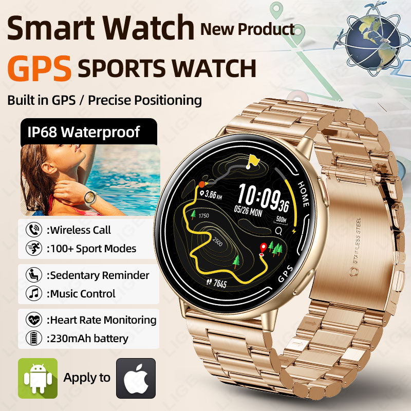 LIGE GPS 스마트 시계 심박수 모니터링 블루투스  - Smartwatch Watches For Women With Gps 리뷰 및 가격
