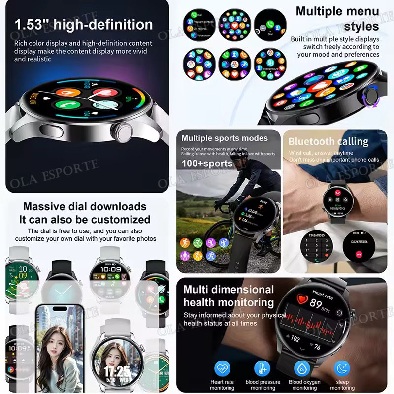 남녀공용 새로운 스마트워치 BT 통화 메시지 알림 건강 - Smartwatch Watches For Women With Gps 리뷰 및 가격