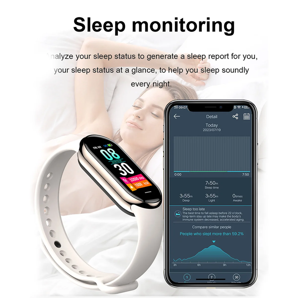 새로운 오리지널 소형 M8 밴드 스마트 남성 여성 스마 - Smartwatch New Watches 2025 리뷰 및 가격